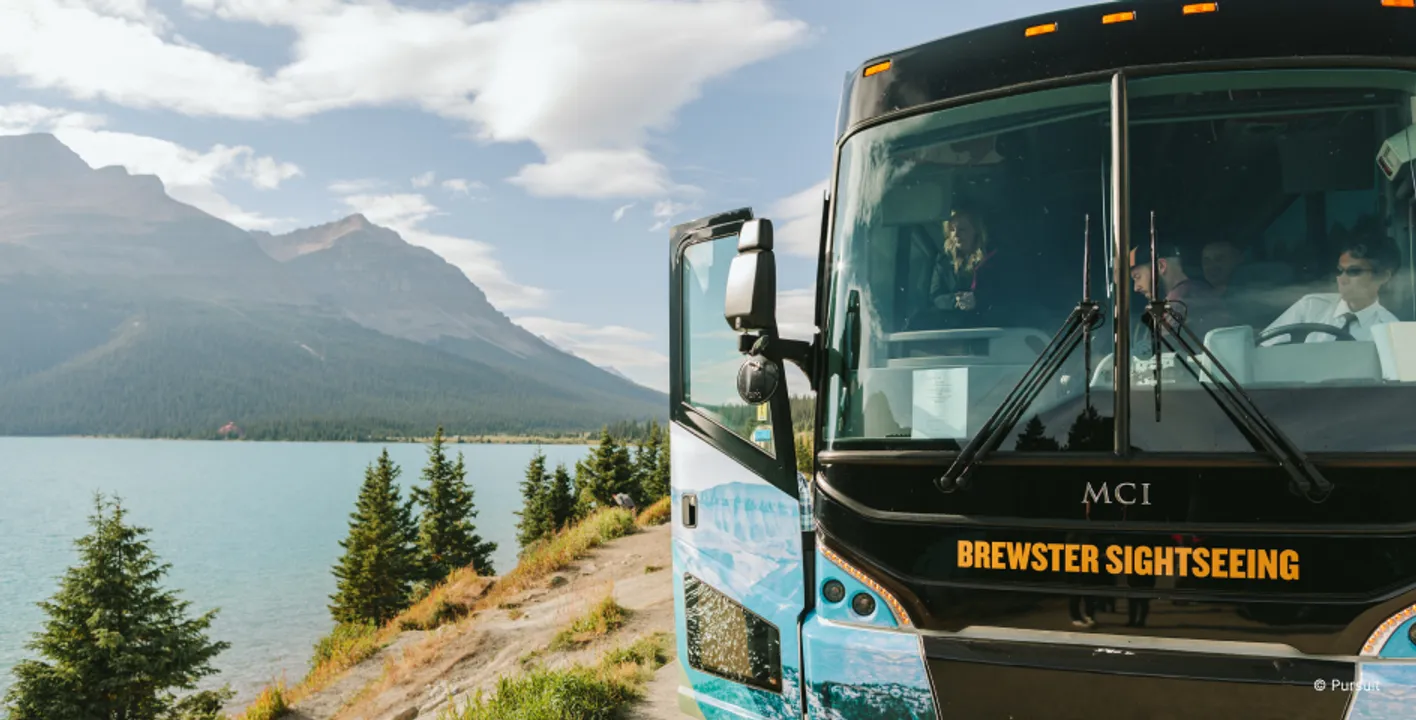 Servicio de lanzadera de Brewster desde el centro de Banff a ➡️ Lake Louise to Brewster