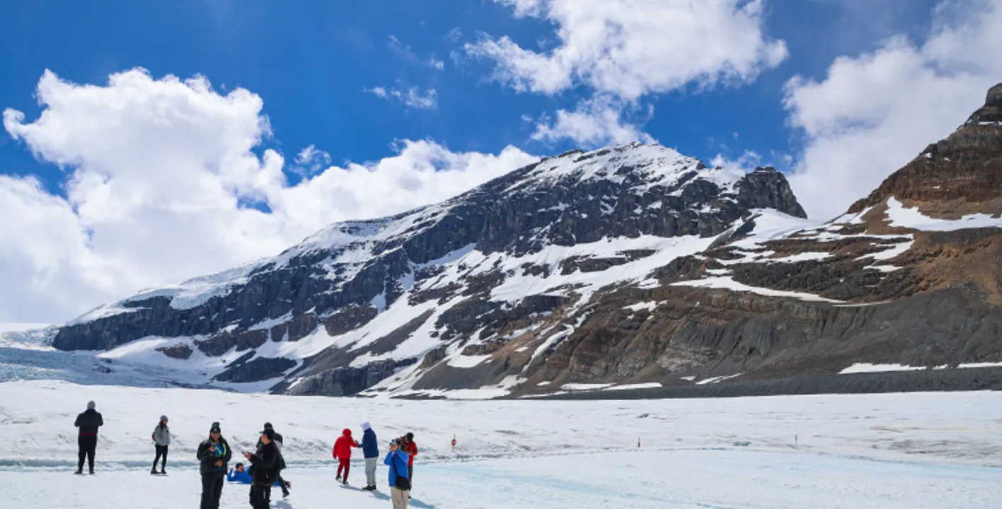 (Coreano) Excursión de un día a los glaciares de Banff en las Montañas Rocosas ❄️ Paseo en vehículo para la nieve 🚌 Campo de hielo de Columbia y Skywalk
